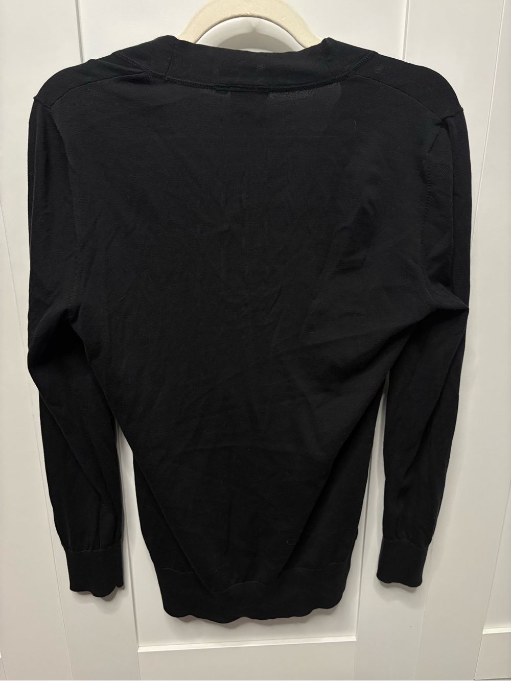 Tory Burch Black V-Neck Cardigan with Logo Buttons - Picture 4 of 7